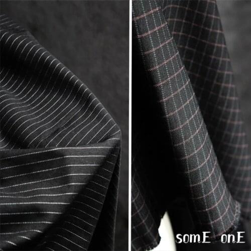 50x150cm Stripes and checks Black stretch Cotton Fabric Patchwork DIY Suit Pants Coat Puppet Doll clothing Designer Fabric 100