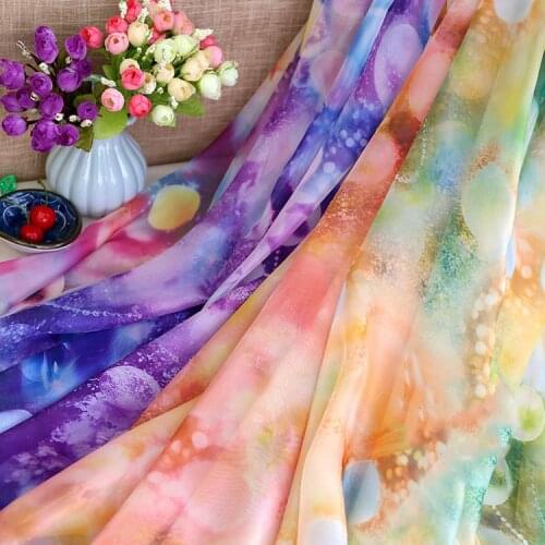 Super soft 30D printed chiffon fabric Fantasystyle cloth fabric artificial Silk scarf ancient costume Hanfu skirt clothing DIY