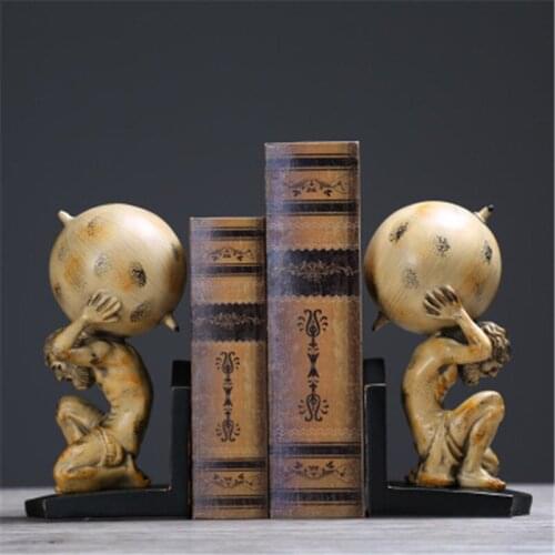 AMERICAN STYLE RETRO CREATIVE HERCULES RESIN BOOKENDS STUDY OFFICE DESKTOP BOOK END DECORATION HOME DECOR X4431
