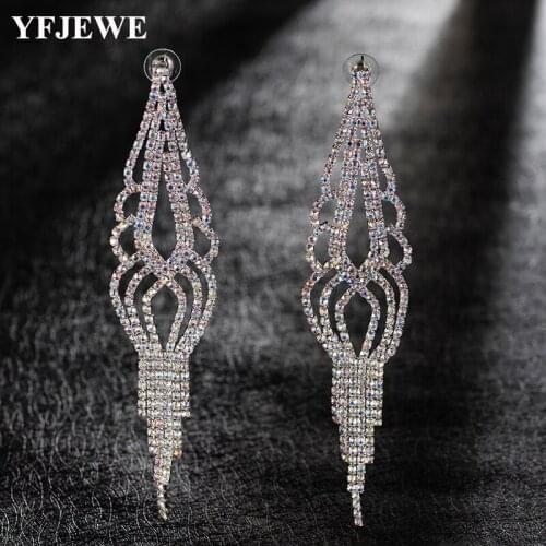 YFJEWE New Fashion Asymmetric Drop Dangle Earrings For Women Charm Luxury Wedding Statement Jewelry Long Earrings Wholesale E521