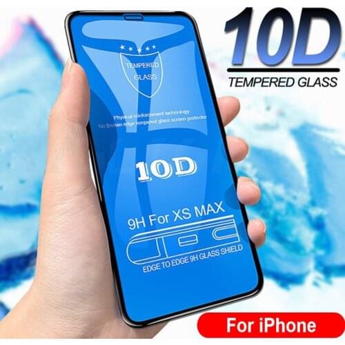 10D Tempered Glass For iPhone 12 11 Pro Max XS XR X 8 6S Plus SE2 Full Curved Edge Anti-fingerprint Screen Protector For i12Mini