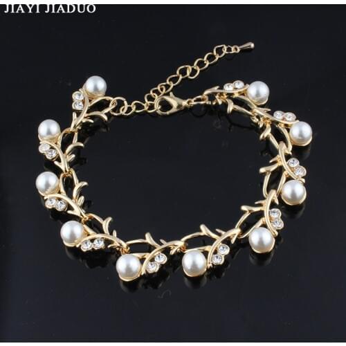 Jiayijiaduo Wedding Jewelry Imitation Pearl Bracelet in 5 Colors for Women Dating Party Bridesmaid Jewelry Bracelet Dropshipping