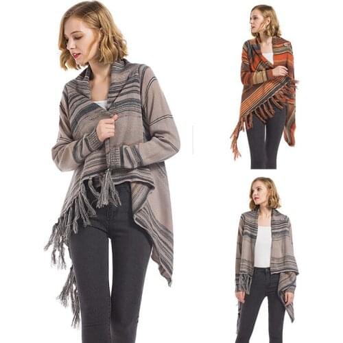 Winter cardigan women cardigans mujer 2019 Korean long sleeve fem me plus size Sweater loose knitted shawl blockbuster fringed