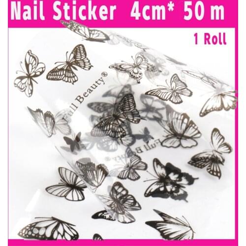 Transfer Foils Stickers Christmas And Halloween Series Nail Art Stickers Decorations 4cm*50m 1Roll