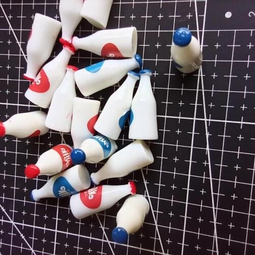 1pcs/lot resin solid Simulation milk drink bottle 24mm Cabochons Hair Bow Center Card Frame Making Craft DIY
