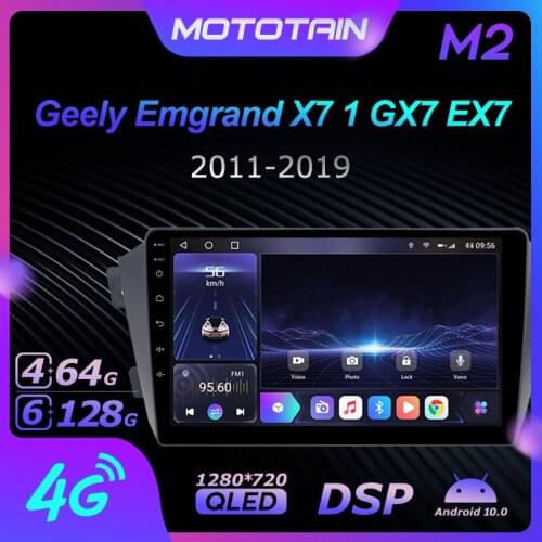 1280*720 Android 10.0 Mototain Car Multimedia Auto Radio for Geely Emgrand X7 1 GX7 EX7 2011-2019 4G LTE Audio GPS Player 8Core
