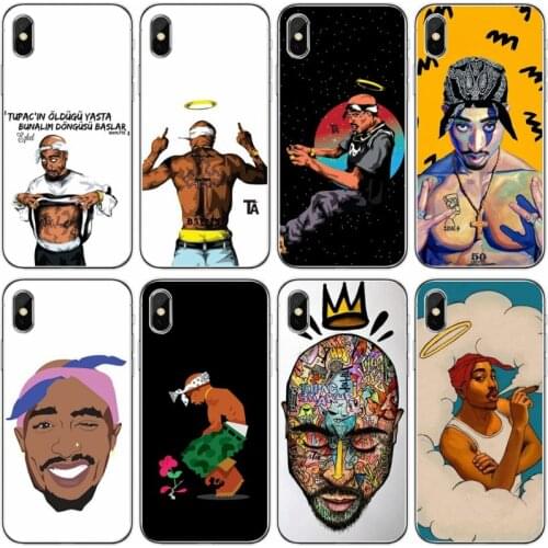 2Pac Makaveli Tupac Amaru Shakur Soft Silicone Phone Case For iPhone 6 6plus 7 8 plus 5 5S 5C SE For iPhone X XS XR XS Max