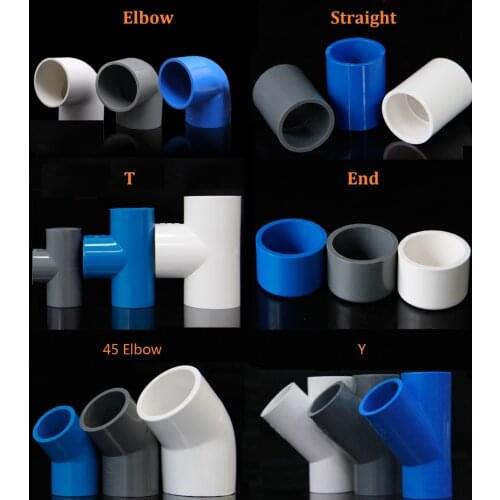 30Pcs/Lot PVC elbow pipe fitting 45 degree end straight adapter Plumbing water supply