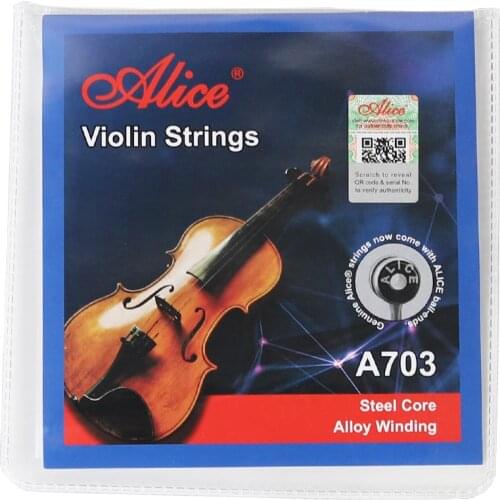 Alice A703 Professional Stainless Steel Alloy Wound Silver Steel Violin Strings 4 pieces E A D G for 4/4 3/4 1/2 1/4 1/8