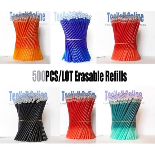 500pcs/lot Erasable Gel Pen Refills 0.5mm Washable Handle Magic Erasable Pen for School Pen Writing Tools Kawaii Stationery