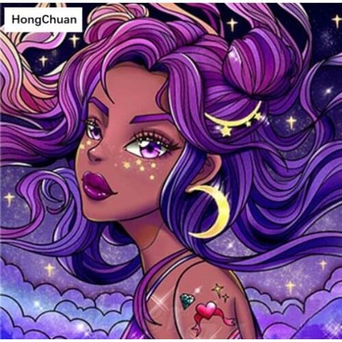 5D DIY diamond painting cross stitch anime girl needlework home decoration square/round mosaic diamond thorn show new year gift