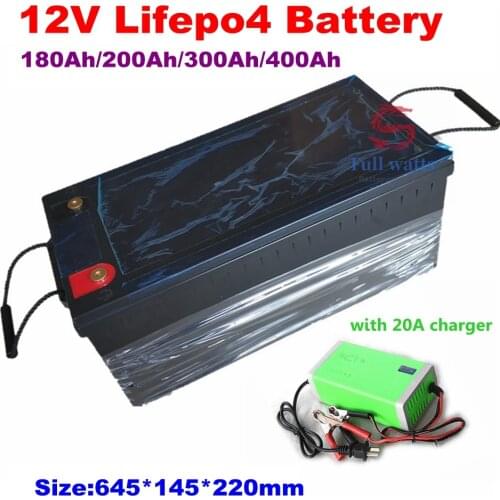 Deep cycles 12V 180Ah/200Ah/300Ah/400Ah battery 12v solar battery for trolling motor solar energy storage RV +20A charger