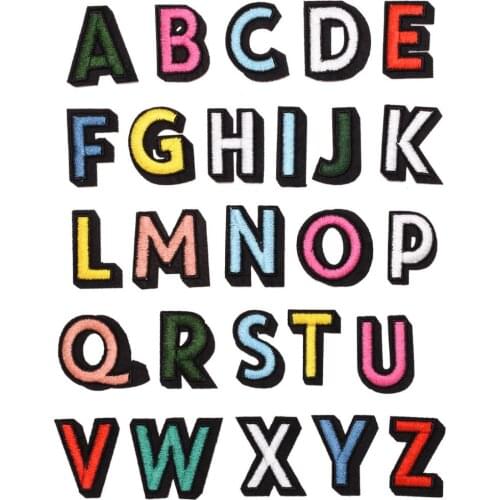 26 A-Z Multi Letter Embroidery Patch Alphabet Applique For T-shirt Kids Clothes Household Iron On Name Patches Decor Accessories