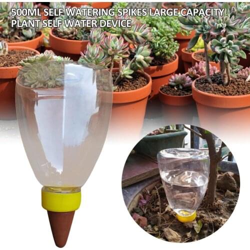500ML Heart-shaped Plant Automatic Drip Irrigation Tool Spikes Automatic Flower Plant Garden Watering System Kit Adjustable Wate