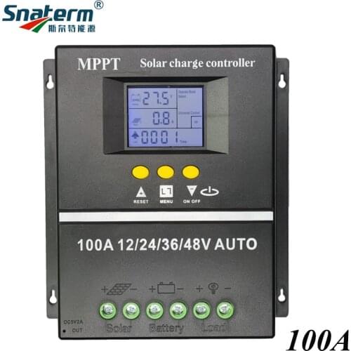 MPPT PWM 100A 12V 24V 36V48V AUTO solar charge controller Solar PV Battery Charger with LCD Display Solar PV Regulators Dual USB