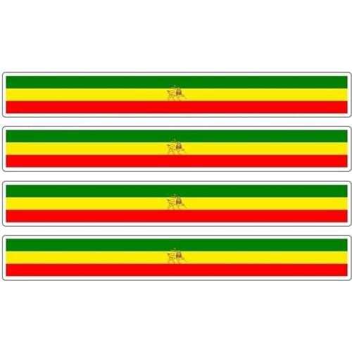 Car Stripe Motorcycle Racing Flag Sticker Ethiopia Rasta Car Stickers Car Bumper Decal Bike Moto Vinyl 13cm*2cm