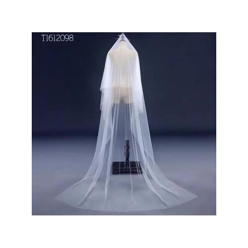 Free Shipping Real Photos 3M One Layer White/Ivory Wedding Veil long Bridal Veil Wedding Accessories Hot Sell EE2098