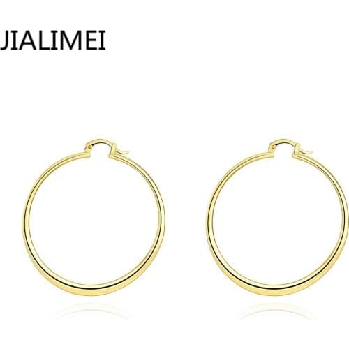 Big Circle Classic Hoop Earrings Gold Color For Women Party Wholesale ONE Color Top Quality E066