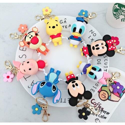 Disney Kid Keychain Doll Cute Cartoon Mickey Minnie Donald Duck Toy Environmental Protection Pvc Pendant Girl Boy Birthday Gift