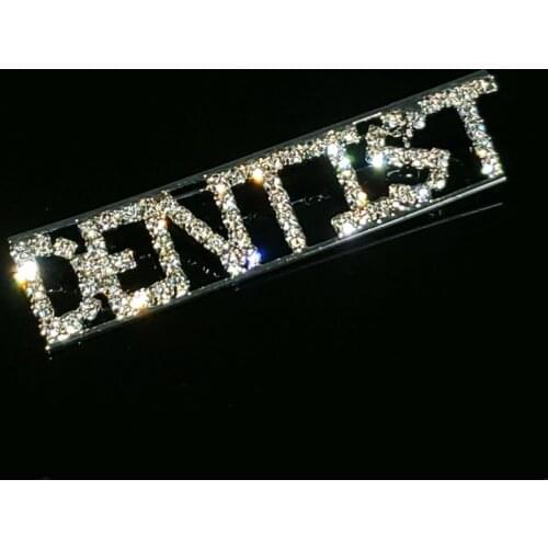Crystal Handmade "DENTIST" Word Lapel Pin Gift Bling-bling Rhinestone Letters Brooch Jewelry&Accessories WHOLESALE