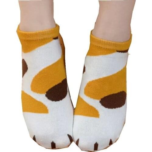 Girls Cute Cats Paw Socks Woman Girls Lovely Cartoon Anime Neko Atsume Animal Ankle Sock