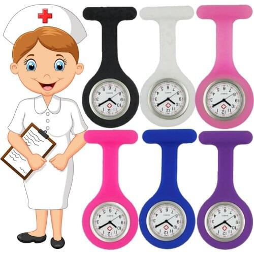10pcs/lot Unisex Women Mens Classical Doctor Nurse Silicone Rubber FOB Pocket Watches Hospital Medical Worker Clock Gifts Watch