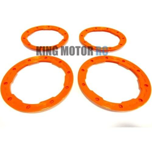 King Motor New Style Orange HD Plastic Beadlocks Set of 4 HPI ajia 5B 5T 5SC 2.0