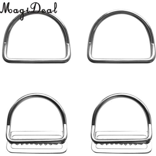 MagiDeal 4Pcs/Set 316 Stainless Steel Universal 2" Scuba Diving Weight Belt Keeper Retainer Holder & Bent D Ring