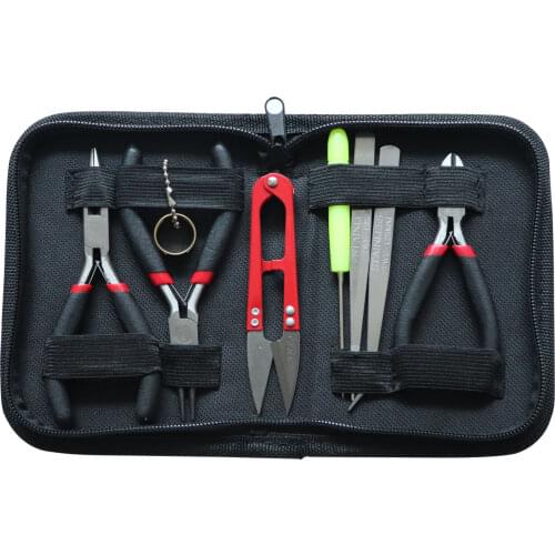 8pcs/12pcs/1Set Earring Jewellery Making Tool Kit Cutter/Round Nose Pliers Side Cutting Pliers Scissor Vernier Tape Measure Bead