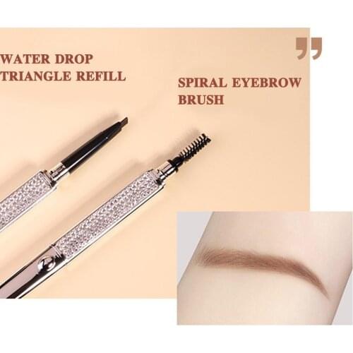 2021 New Replaceable Refill Triangle Eyebrow Pencil Pen Diamond Waterproof Eyebrow Eye Pencil Makeup Durable Brow Star Styl N8F9