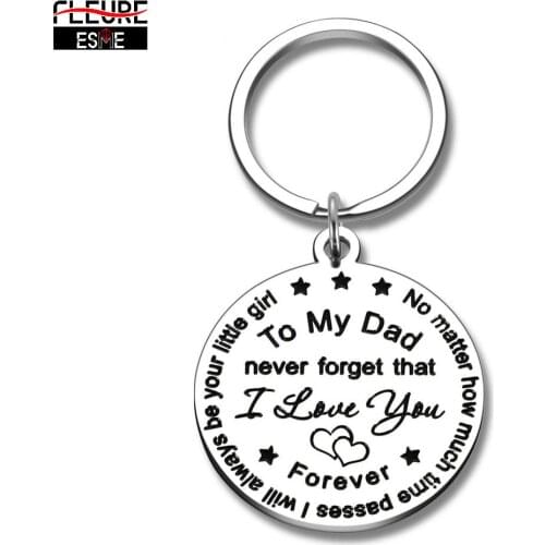 Dad Father Gifts Keychain From Daughter Father Day Birthday Gift for Father Daddy Thanksgiving Day Jewelry Present To Papa