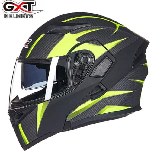 Genuine GXT Motorcycle Flip up Helmets Dual Lens headguard Motorbike Scooter Mens Moto Racing Liner remove Helmet