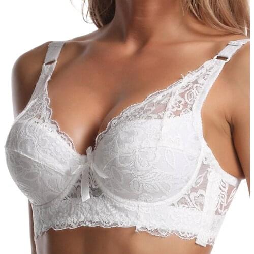 Plus Size Bra Women Underwear Bralette Crop Top Sexy Push Up Bra Strapless Lace Female Bra Deep V Brassiere 38 40 42 44 46 ABCD