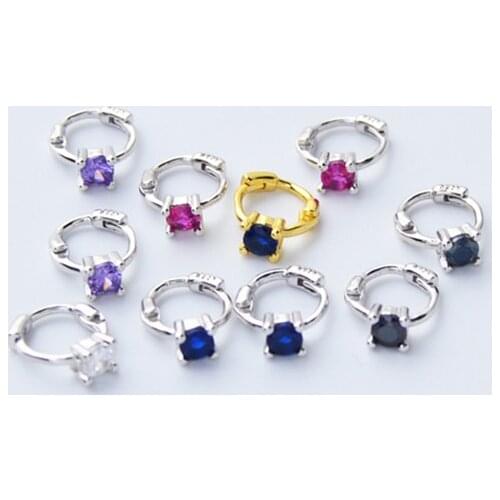 925 Sterling Silver Earring Fashion Mini Quartet Zircon Ear Ring Crown Ear Bone Buckle Concise Personality Women Girl Ear Jewelr