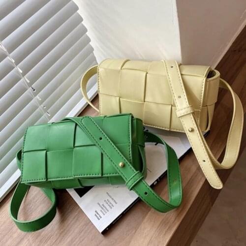 Branded 2021 SoummerMini Weave Designer PU Leather Crossbody Bag Womens Handbags and Purses Trend Shoulder Cross Body Bag hot