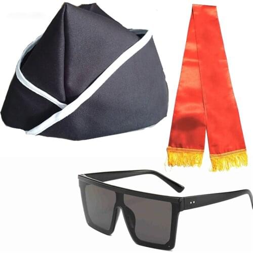 Ghana Dancing Pallbearers Props Coffin Dance Cosplay Set Funeral Professional Team Display Hat Cap Glasses Ribbon Funny Costumes