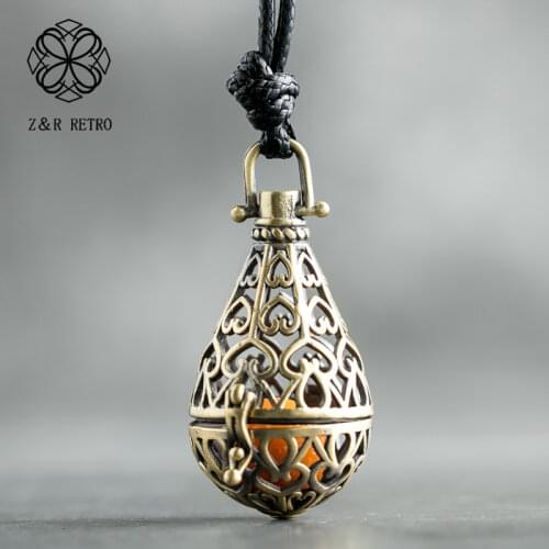 Vintage Antique Necklace Bead Suspension Accessories Long Neck Chain Handmade Pendants Costume Jewelry for Women Unusual Thing