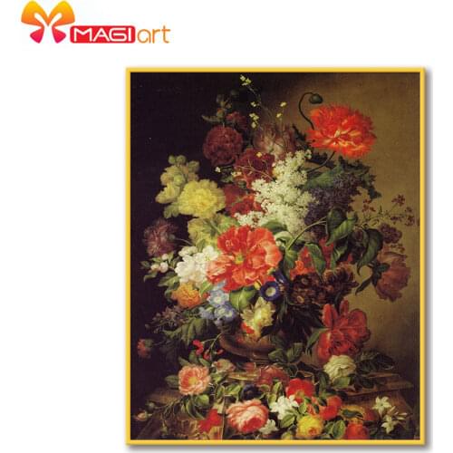 Cross stitch kits Embroidery needlework sets 11CT water soluble canvas patterns 14CT Flowers that attract ants -NCMF325