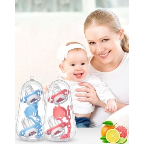 1 set Cute Baby Pacifier Safe Newborn Infant Toddlers Baby Pacifier Silicone Nipple Chain Soother Anti-dust Lid Infant Teether