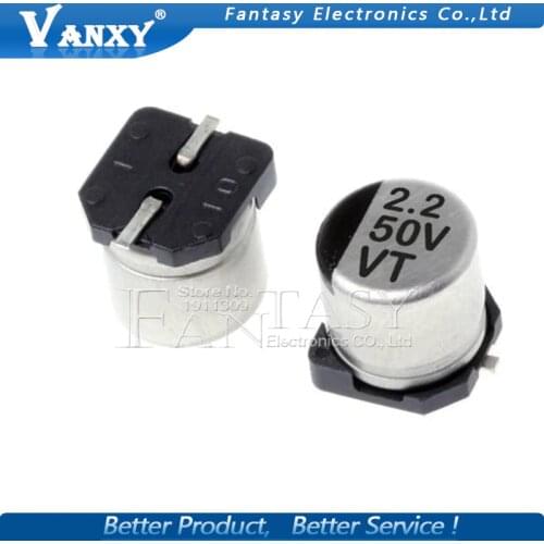 10PCS Electrolytic capacitor 50V2.2UF 4*5.4mm SMD aluminum electrolytic capacitor 2.2uf 50v