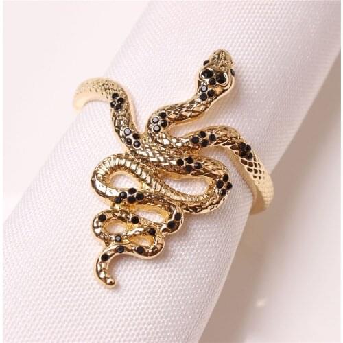 10 / PCS new product creative gold electroplating snake napkin ring high grade hotel napkin buckle free of freight