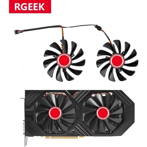 2pcs / set 95MM FDC10U12S9-C CF1010U12S CF9010H12S XFX RX580 GPU Cooler Fan For HIS RX 590 580 570 Graphics Card Cooling