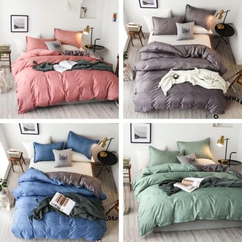 2020 Fashion 2/3pcs Bedding Set Solid Duvet Cover Set 1Quilt Cover + 1/2 Pillowcases US/EU/AU Baby Twin Double Full Queen King