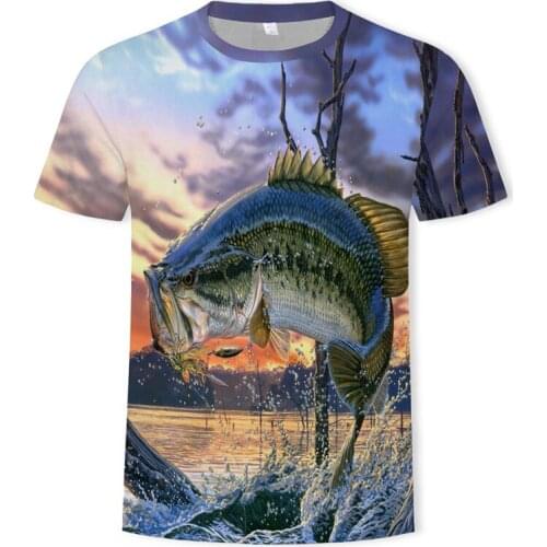 2020 new fishing t shirt style casual Digital fish 3D Print t-shirt Men Women tshirt Summer Short Sleeve O-neck Tops&Tees xs-6xl