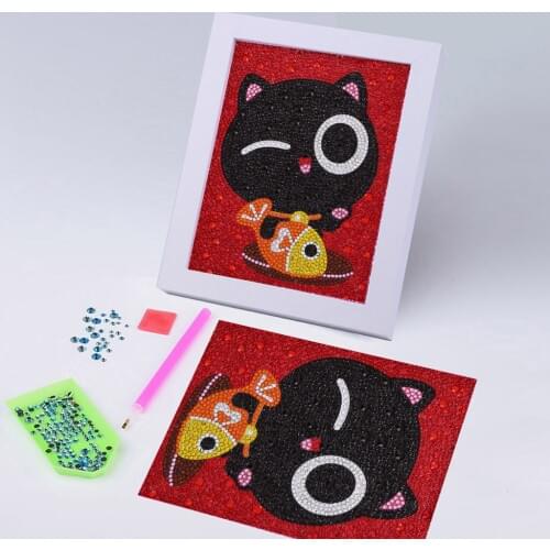 5D DIY Special Shaped Diamond Painting Cat Love Fish Cross Stitch Embroidery Rhinestones Mosaic Kits Home Wall Art Craft Decora
