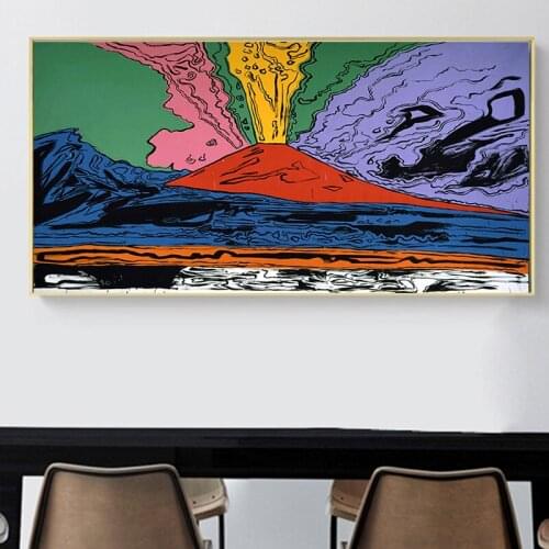 Abstract Andy Warhol Vesuvius Colorful Oil Canvas Painting Wall Art Posters and Prints Wall Art Picture Living Room No Frame