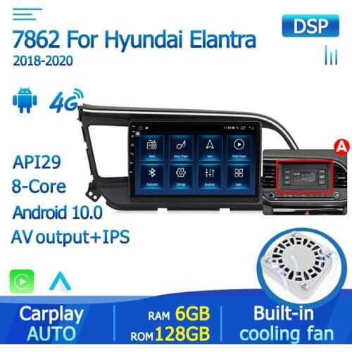 Android 10.0 Car Radio Multimedia Video Player For Hyundai Elantra 2018 2019 2020 Navigation GPS 2 Din No DVD Wireless Carplay
