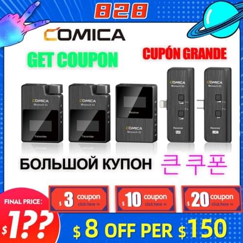 COMICA BoomX-D Wireless Microphone D1 D2 UC1 UC2 BoomX Clip-on Video Condenser Mic for Phone DSLR Cameras Osmo pocket PK Rode GO