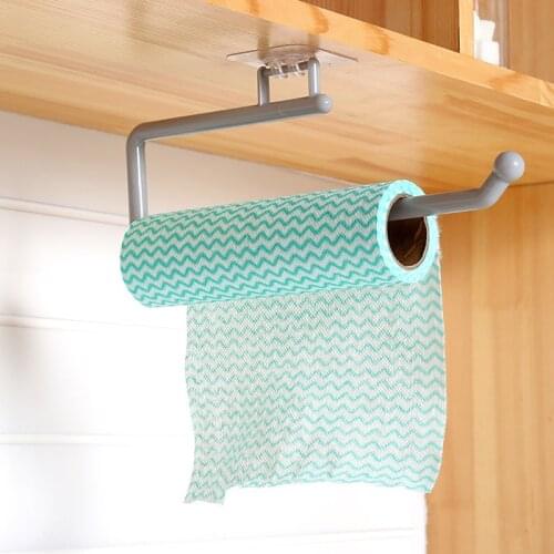 Kitchen Paper Roll Holder Towel Hanger Rack Bar Cabinet Rag Hanging Holder Bathroom Organizer Shelf Toilet Paper Holder for Home