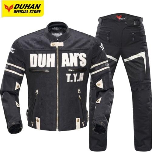 DUHAN Motorcycle Jacket Men Motocross Chaqueta Breathable Moto Jacket Women Summer Cycling Suit Removable Sleeve Body Protector